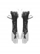 Gorgeous Gothic Lace-Up Tulle Black Lace Embroidered Gloves