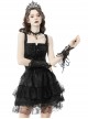 Gorgeous Gothic Lace-Up Tulle Black Lace Embroidered Gloves