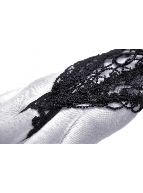 Black Sexy Lace Fingerless Tulle Gothic Lace Fishnet Gloves