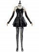 Death Note Amane Misa Halloween Cosplay Costume Sexy Black Sling Leather Dress Full Set