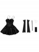 Death Note Amane Misa Halloween Cosplay Costume Sexy Black Sling Leather Dress Full Set