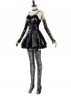 Death Note Amane Misa Halloween Cosplay Costume Sexy Black Sling Leather Dress Full Set