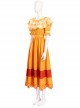 Animated Movie Encanto Pepa Madrigal Halloween Cosplay Costume Orange Dress Full Set