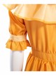 Animated Movie Encanto Pepa Madrigal Halloween Cosplay Costume Orange Dress Full Set