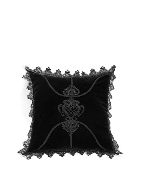 Gothic Black Decal Velvet Square Cushion Pillow Cover Sleeve