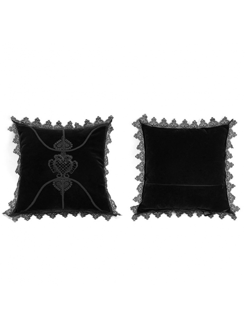 Gothic Black Decal Velvet Square Cushion Pillow Cover Sleeve