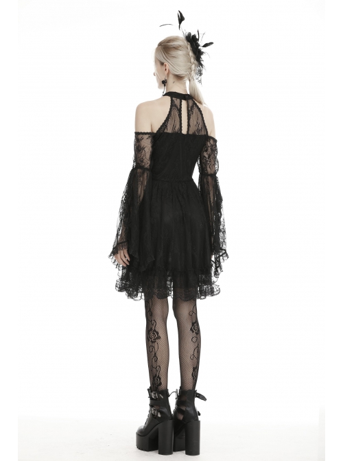 crochet gothic dress Victorian GOTHIC Black Lace Crocheted Dress Gothic by IzzyRoo