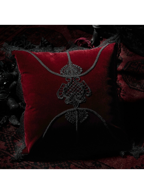 Gothic Red Decal Velvet Cushion Pillow Cover Sleeve