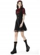 Lace Black Wide Strap Low Cut Gothic Bow Belt Mystery Dress