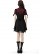 Lace Black Wide Strap Low Cut Gothic Bow Belt Mystery Dress
