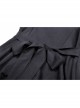 Lace Black Wide Strap Low Cut Gothic Bow Belt Mystery Dress