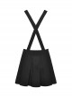 Black Suspender Pleated Skirt Print Pin Gothic Sexy Statement Suspender Skirt