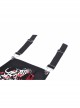 Black Suspender Pleated Skirt Print Pin Gothic Sexy Statement Suspender Skirt