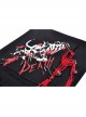 Black Suspender Pleated Skirt Print Pin Gothic Sexy Statement Suspender Skirt