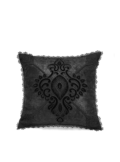 Gothic Black Decal Ornate Hold Square Pillow Cushion