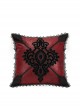 Gothic Red Decal Ornate Hold Square Pillow Cushion