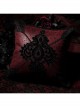 Gothic Red Decal Ornate Hold Square Pillow Cushion