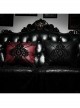 Gothic Red Decal Ornate Hold Square Pillow Cushion
