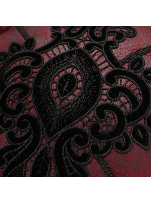 Gothic Red Decal Ornate Hold Square Pillow Cushion