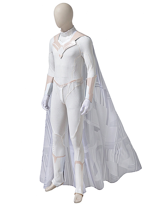Wanda Vision White Vision Halloween Cosplay Costume White Cloak