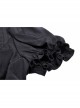 Lace Ruffle Neckline Black Sexy Palace Puff Sleeves Gothic Button Personality Strap Short Shirt