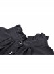 Lace Ruffle Neckline Black Sexy Palace Puff Sleeves Gothic Button Personality Strap Short Shirt