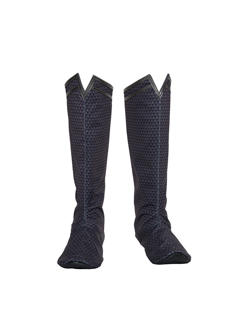 Man Of Steel 2 Superman Clark Kent Black Battle Suit Halloween Cosplay Accessories Black Boots