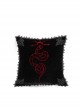 Gothic Serpent Embroidered Square Velvet Cushion Cover