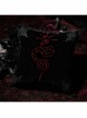 Gothic Serpent Embroidered Square Velvet Cushion Cover