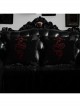 Gothic Serpent Embroidered Square Velvet Cushion Cover