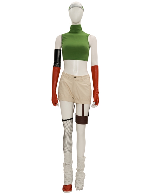 Final Fantasy VII Remake Yuffie Kisaragi Halloween Cosplay Costume Green Vest