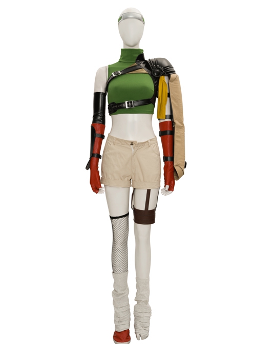 Final Fantasy VII Remake Yuffie Kisaragi Halloween Cosplay Costume Green Vest