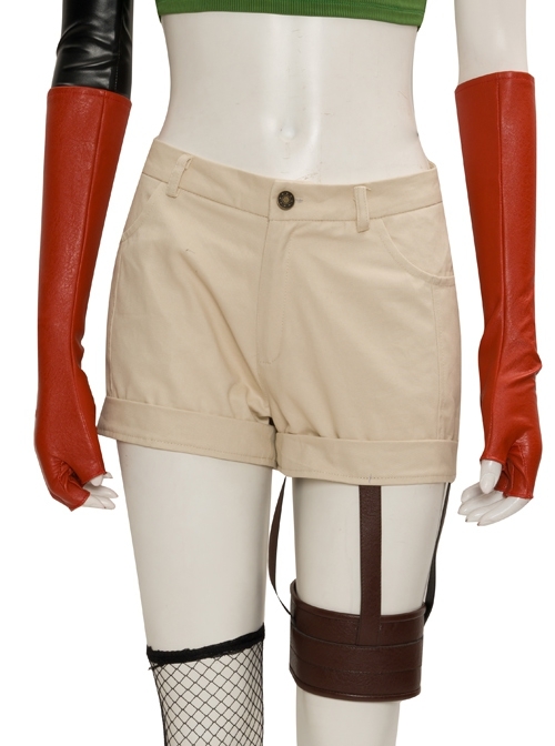 Final Fantasy VII Remake Yuffie Kisaragi Halloween Cosplay Costume Brown Shorts