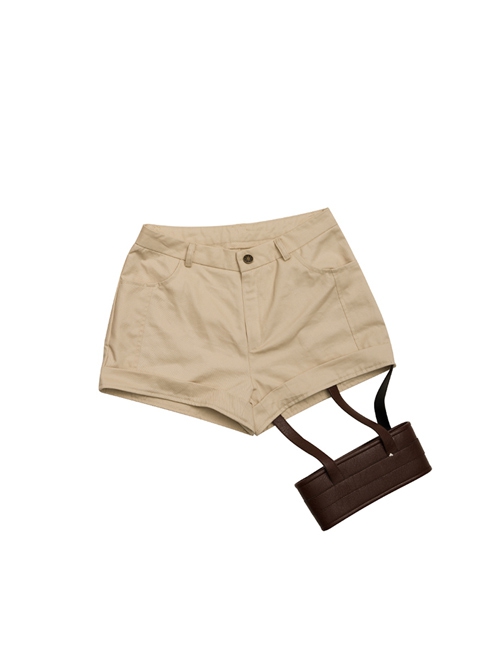 Final Fantasy VII Remake Yuffie Kisaragi Halloween Cosplay Costume Brown Shorts
