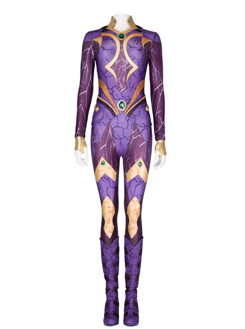Titans Season 3 Starfire Koriand'r Purple Battle Suit Halloween Cosplay Costume Bodysuit