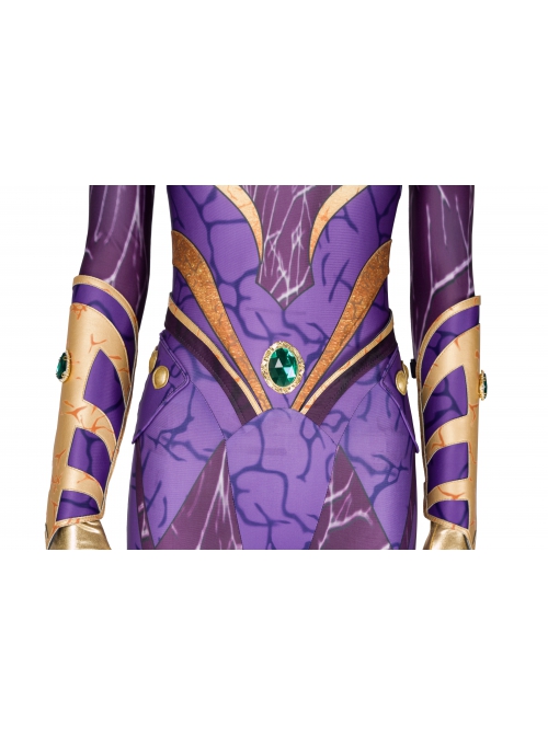 Titans Season 3 Starfire Koriand'r Purple Battle Suit Halloween Cosplay Costume Bodysuit