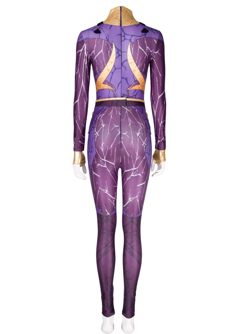 Titans Season 3 Starfire Koriand'r Purple Battle Suit Halloween Cosplay Costume Bodysuit