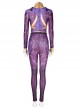 Titans Season 3 Starfire Koriand'r Purple Battle Suit Halloween Cosplay Costume Bodysuit
