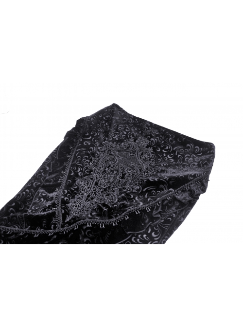 Lace Stitching Black Package Hip Sexy Gothic Classic Queen Jacquard Fishtail Skirt