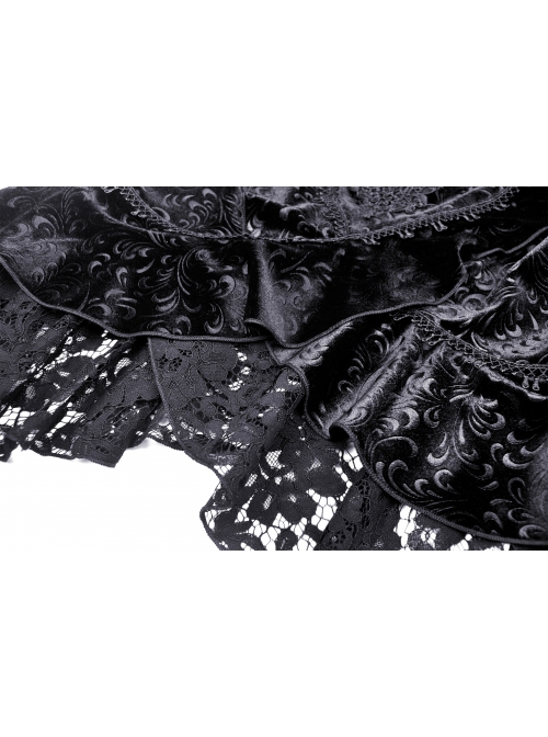Lace Stitching Black Package Hip Sexy Gothic Classic Queen Jacquard Fishtail Skirt