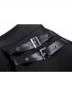 Cool Checkerboard Plaid Heart Punk Pin Personality Belt Buckle Sexy Black Pleated Skirt