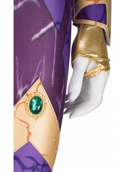 Titans Season 3 Starfire Koriand'r Purple Battle Suit Halloween Cosplay Accessories Golden Gloves