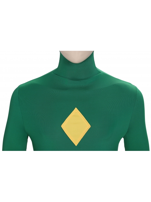 Wanda Vision Vision Green Bodysuit Yellow Cloak Halloween Cosplay Costume Green Bodysuit