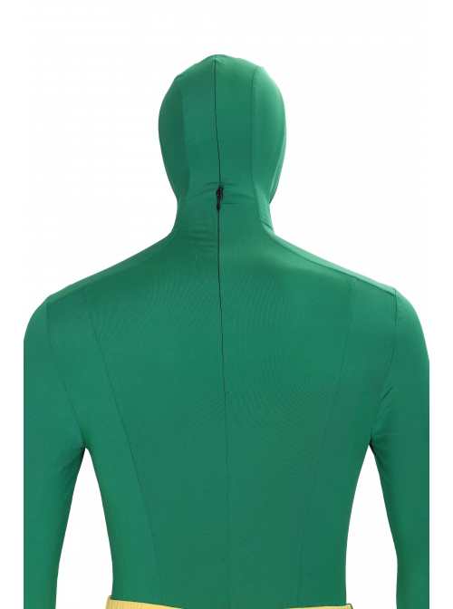 Wanda Vision Vision Green Bodysuit Yellow Cloak Halloween Cosplay Costume Green Bodysuit
