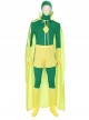 Wanda Vision Vision Green Bodysuit Yellow Cloak Halloween Cosplay Accessories Yellow Gloves