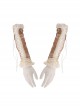 Steampunk Apricot Lace-up Brown Long Gloves