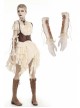 Steampunk Apricot Lace-up Brown Long Gloves