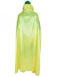 Wanda Vision Vision Green Bodysuit Yellow Cloak Halloween Cosplay Costume Yellow Cloak