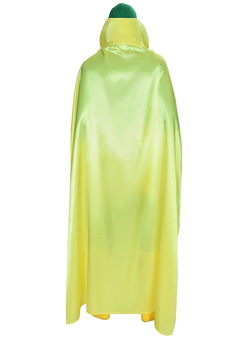 Wanda Vision Vision Green Bodysuit Yellow Cloak Halloween Cosplay Costume Yellow Cloak