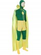 Wanda Vision Vision Green Bodysuit Yellow Cloak Halloween Cosplay Costume Yellow Cloak